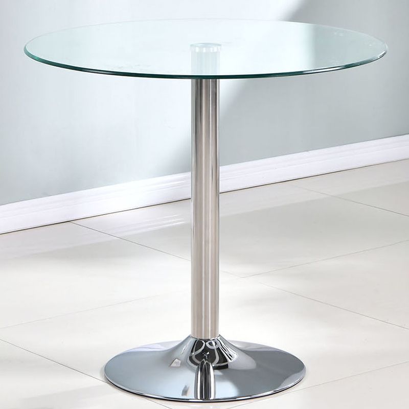Modern Style Glass Kitchen Dining Table Round Table with Tulip Base for Home Use