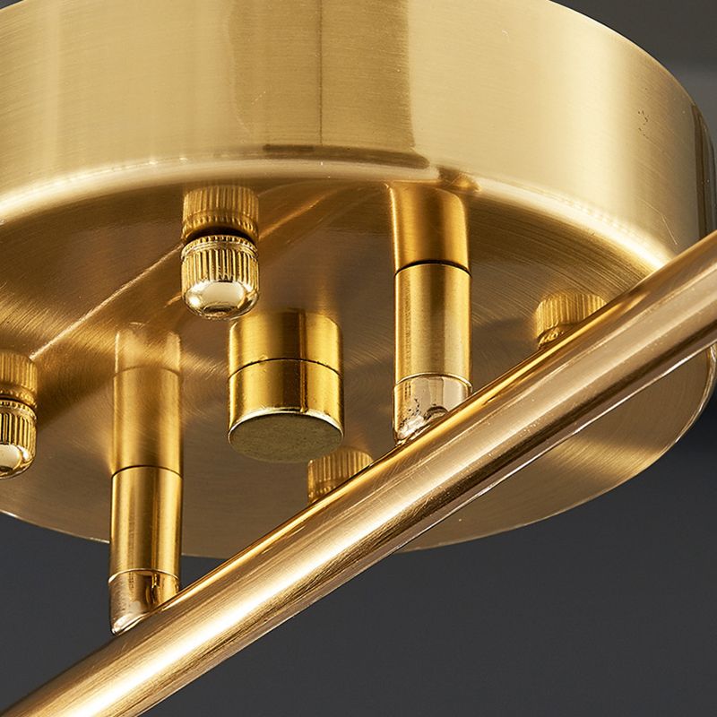 Crystal Geometric Flush Mount Lamp Modern Flush Ceiling Light Fixture in Gold