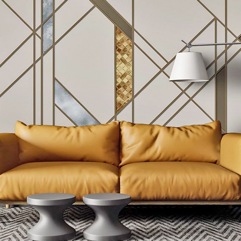 Full Size Wall Art Brown and Beige Geometries of Irregular Pattern Non-Woven Murals for Decoration, Made to Measure