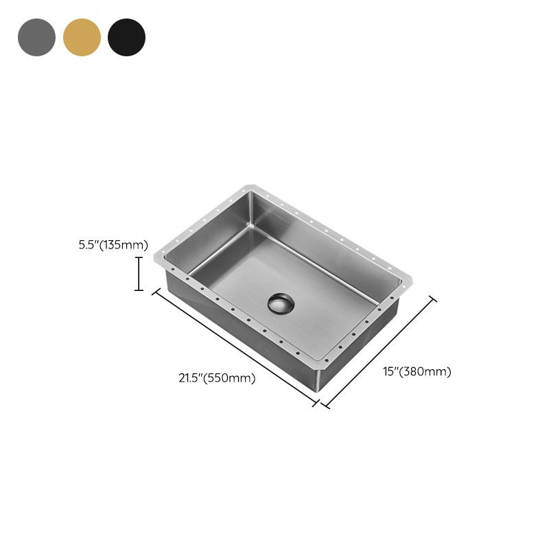Contemporary Bathroom Sink Metal Rectangular Undermount Bathroom Sink with Pop-Up Drain