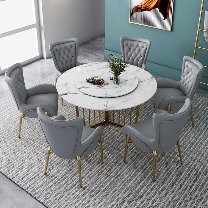 Modern Stone Dining Table Round White Dining Table for Kitchen