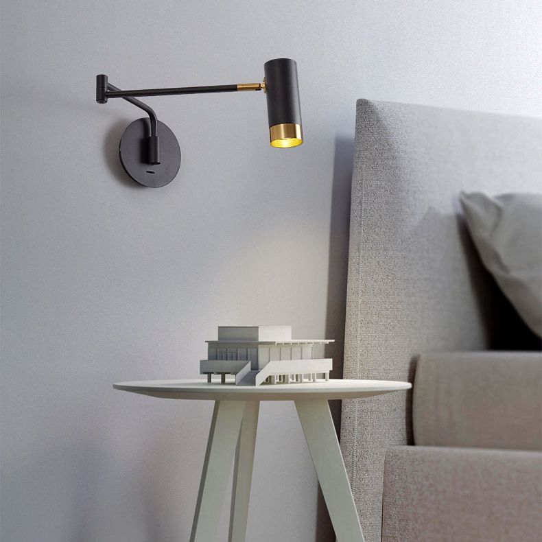 Aluminum Minimalism Wall Light Sconces Swing Arm Wall Mounted Light for Bedroom