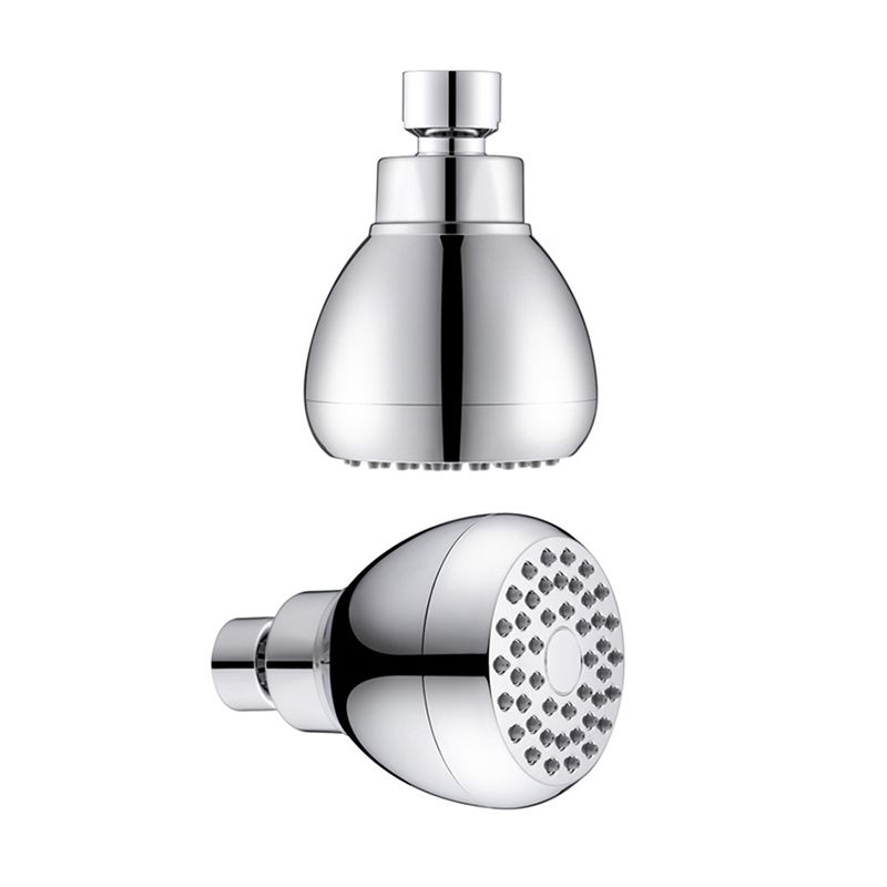 Silver Round Showerhead Standard Spray Pattern Wall-Mount Showerhead