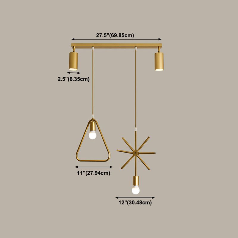 Gold Island Lights Contemporary Metal Island Ideas para cocina