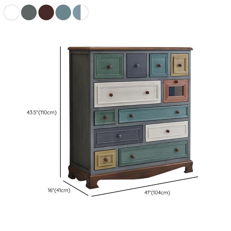 Nautical Bedroom Chest Solid Wood 16"Wide Storage Chest with Drawers