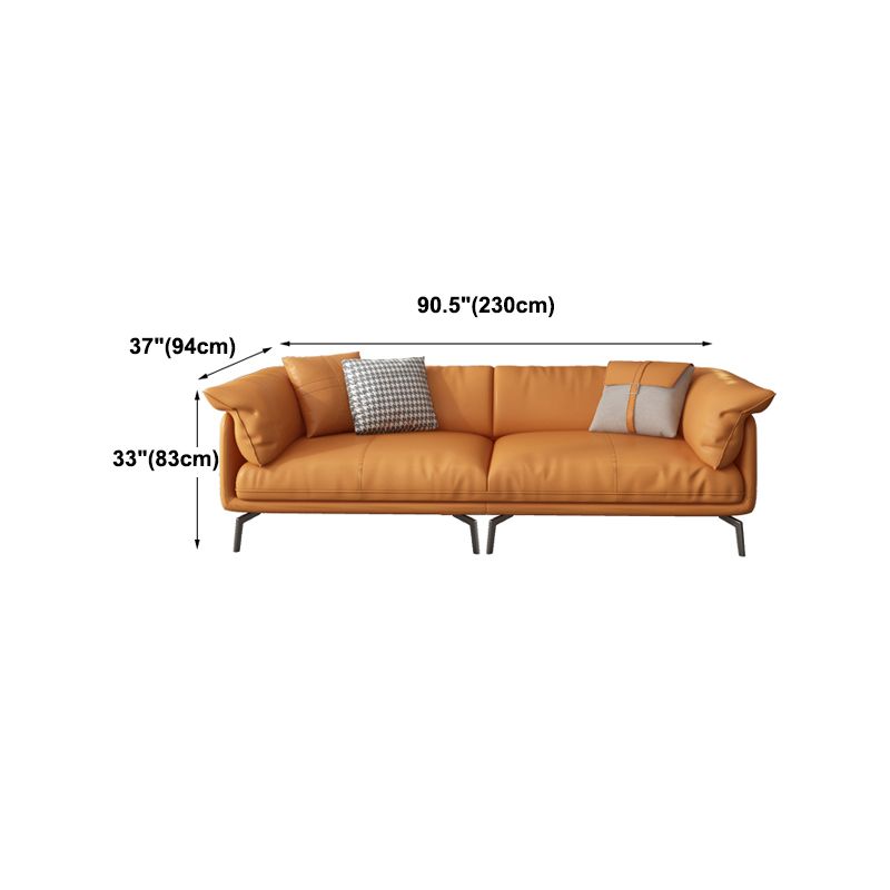 Pillow Top Arm Sofa & Chaise 32.68" H Genuine Leather Cushions Sofa
