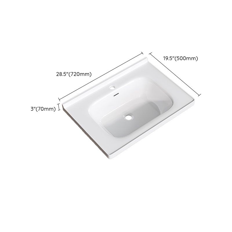 Modern Basin Sink Porcelain with Overflow Drop-in Bathroom Sink(Not Included Faucet)