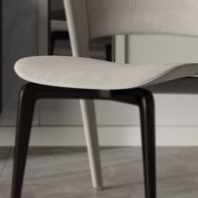 Home Upholstered Armless Dining Chair Faux Leather Open Back Chair