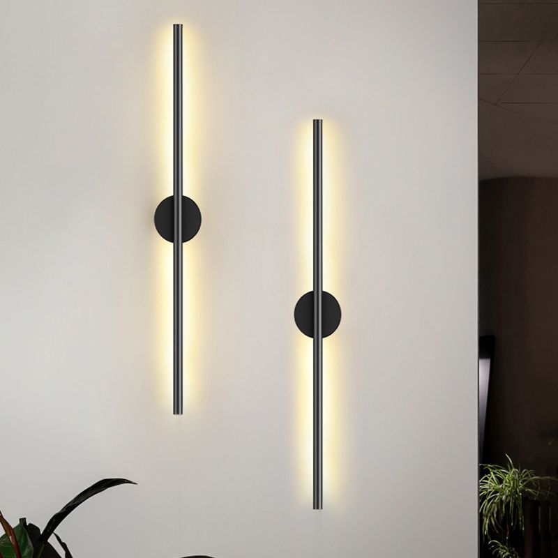 Metal Linear Shape Wall Mount Lighting Modern Style 2-Lights Wall Mounted Light Fixture