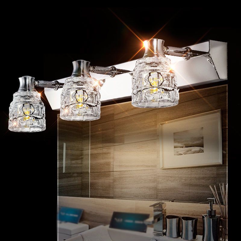 Multi Lights Geometric Vanity Wall Lights Modern Style Crystal Vanity Wall Sconce