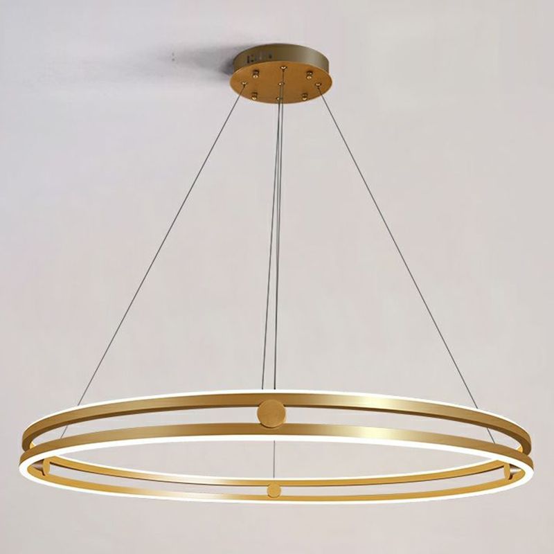 Metal Chandelier Light Fixture Ring Simple LED Ceiling Chandelier Pendant