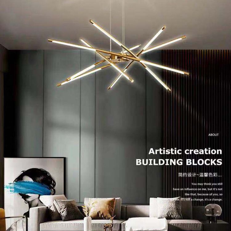 Simplicità contemporanea Sputnik Luci lampadari Luci a soffitto a sospensione in metallo per soggiorno