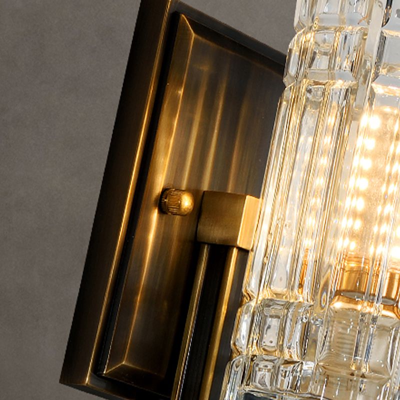 Modern Style Cylinder Shape Wall Light Crystal 1 Light Sconces for Living Room