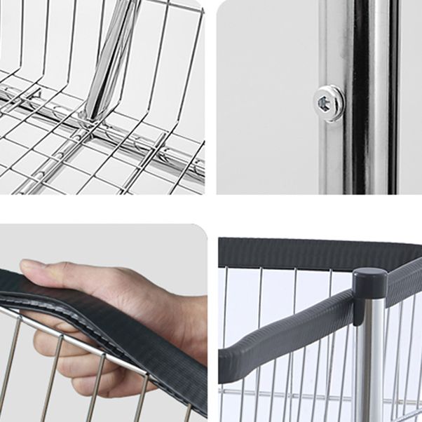 Contemporary Style Wardrobe Metal Open Wardrobe with Wheels for Home