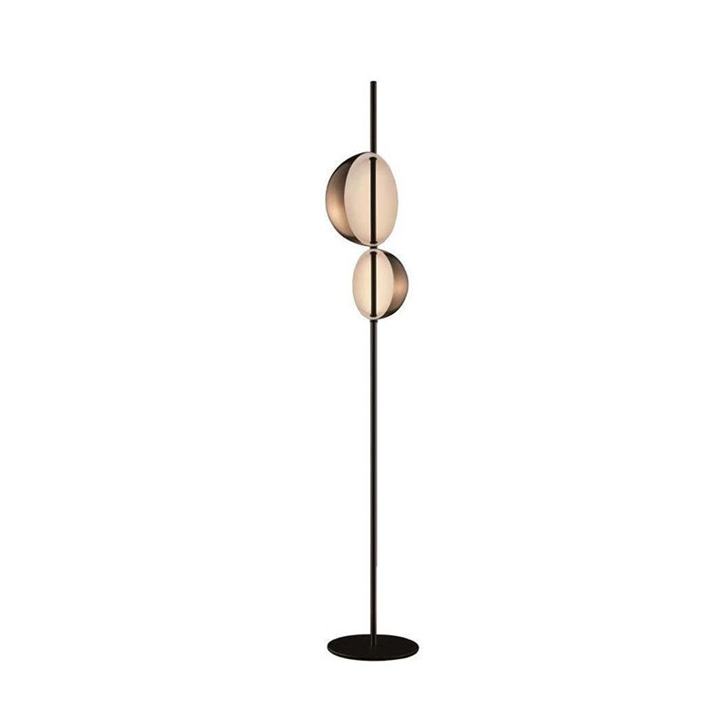 Luce di lettura a pavimento semi-ORB Nordic Light Living Metallic Lamp in piedi in nero/oro