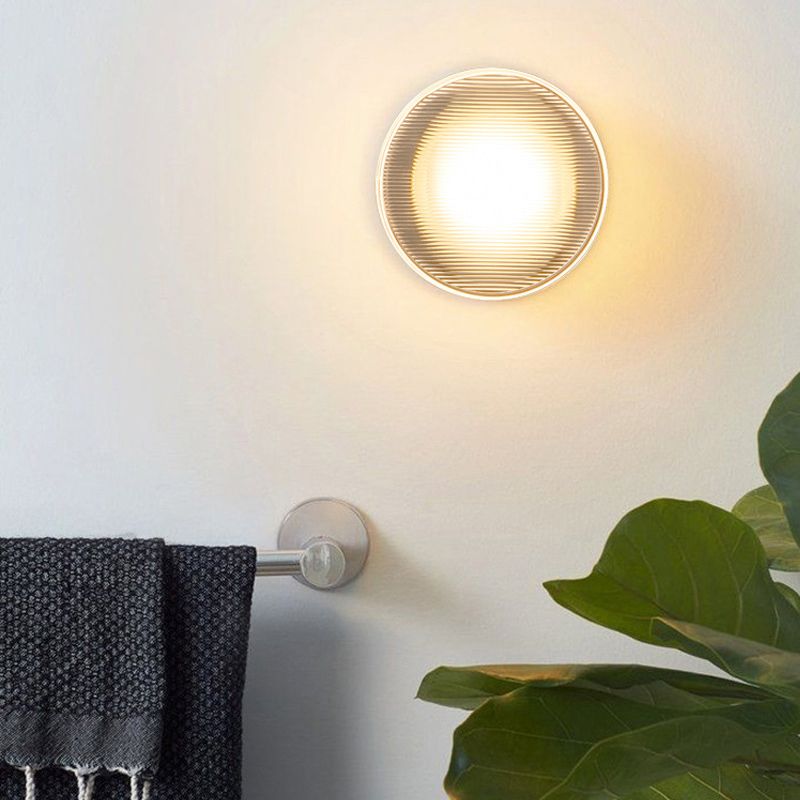 Round Interior LED Wall Mounted Sconce Clear Glass Wall Light in Black / Gold