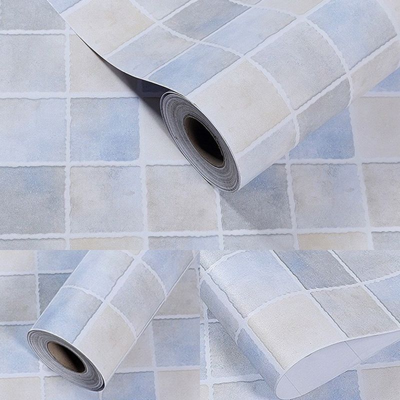 Adhesive Modern Mosaic Tile Wallpaper for Kitchen 14.5-sq ft Wall Decor in Light Color, Easy Peel Off