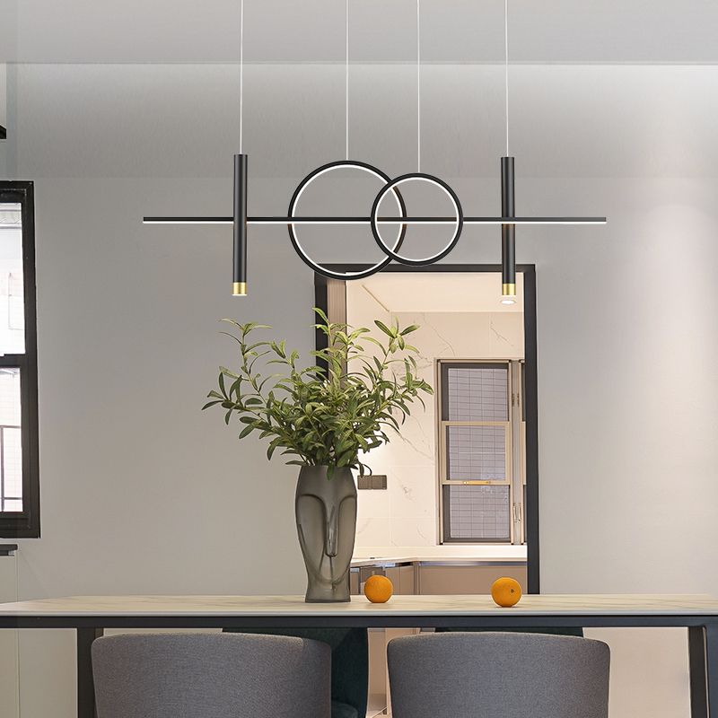 Contemporary Style Linear Island Lighting Metal 4 Light Island Lighting Fixtures