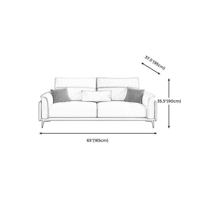Stain Resistant Slipcovered Faux Leather Flared Arm White Seating