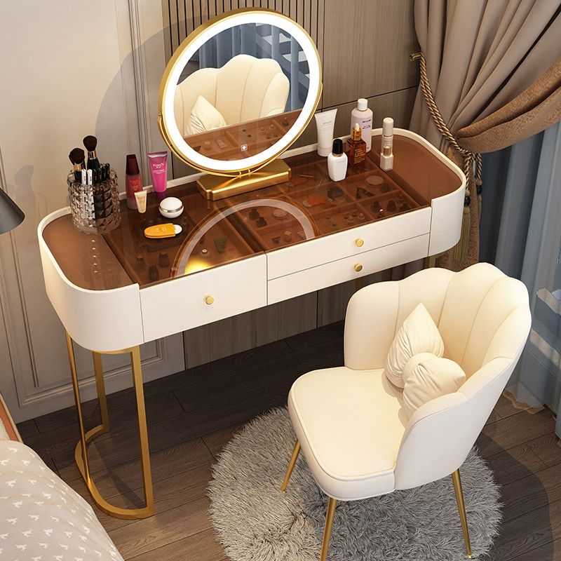 Glam Vanity Dressing Table Bedroom Makeup Vanity Desk with Drawer