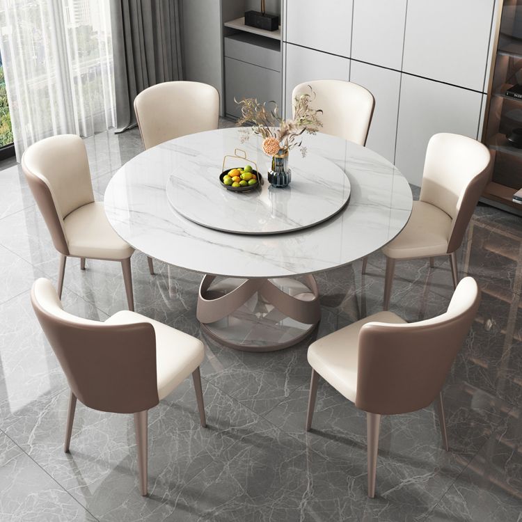 Faux Leather Side Chairs Modern Parsons Armless Chair for Dining Room