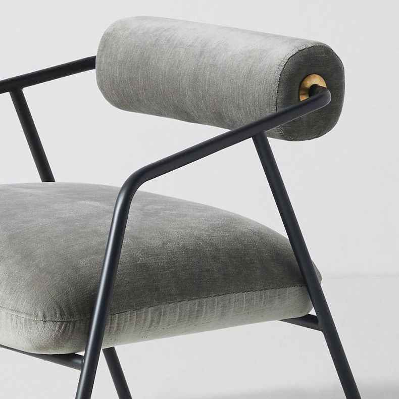 Silla interior contemporánea del brazo del metal Silla trasera abierta de la tela mate