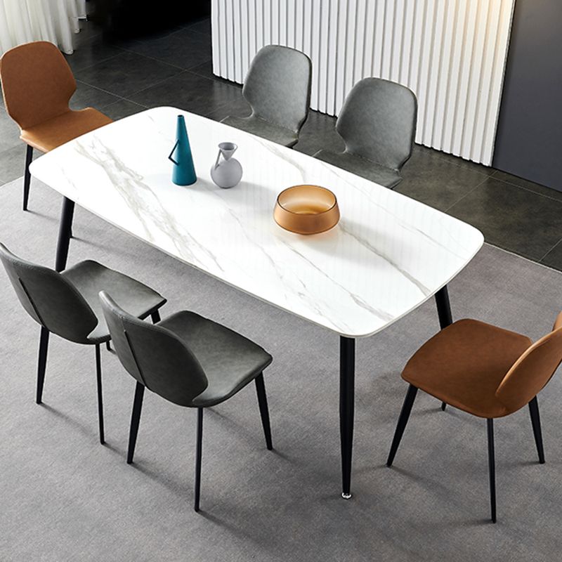 Chaise latérale en cuir de forme de coléoptère de restaurant Wingback finition mate dinant la chaise