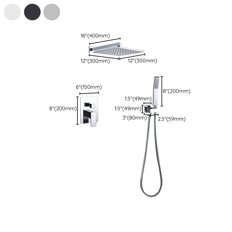 Modern Shower Trim Brass Temperature Control Handheld Shower Head Shower Combo