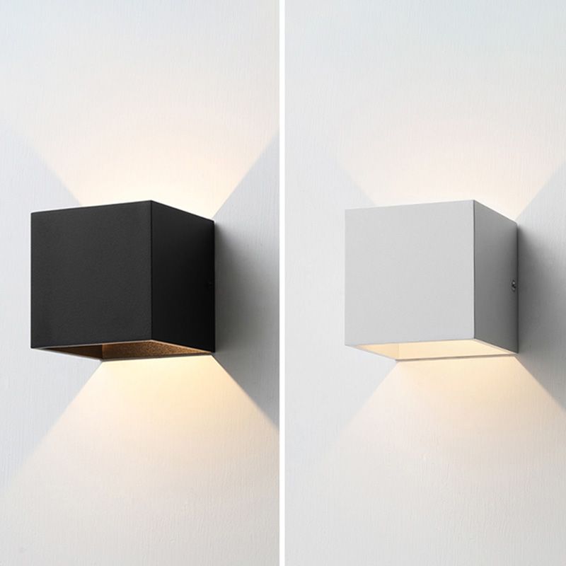 Cubo accesorios de iluminación neutral caliente con sombra de vidrio transparente para dormitorio