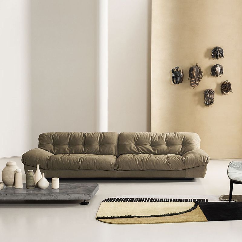 Contemporary Armless Settee Tufted Split-Back Living Room Sofa