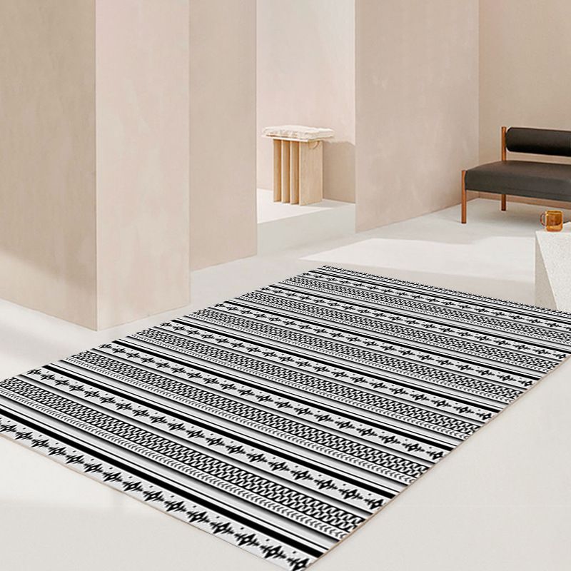 Moroccan Area Rug Retro Polyester Carpet Washable Area Carpet with Non-Slip Backing