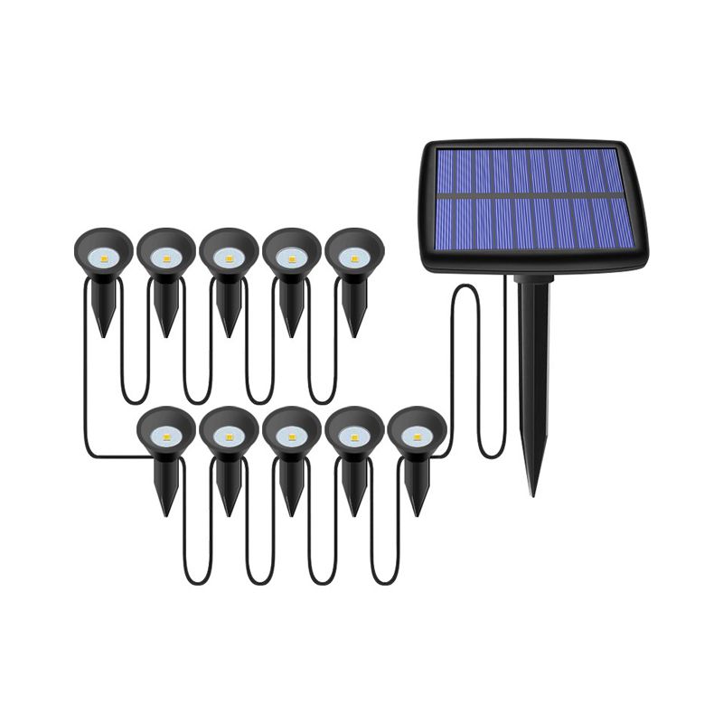 5 Pcs Pin Shaped Solar Ground Light Minimalism Courtyard LED Stake Lighting in Black