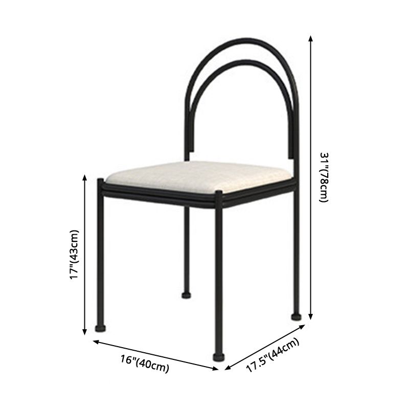 Chaise de salle à manger scandinave en métal, chaise d'appoint de restaurant à dossier ouvert