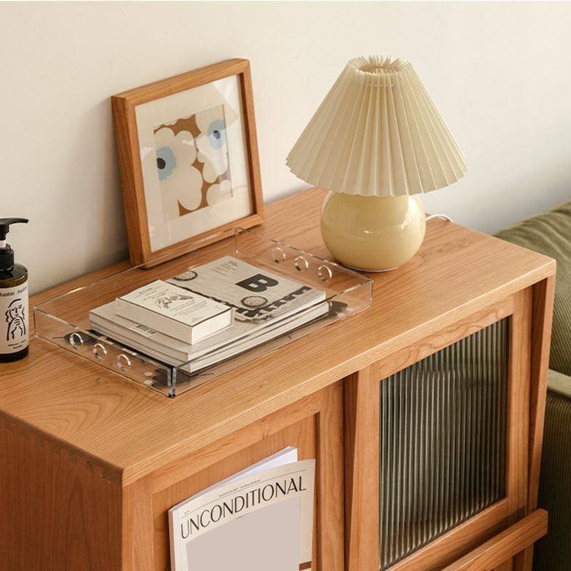 Modern & Contemporary Cabinet Square Glass Paned Bar Pulls Straight Legs Accent Cabinet