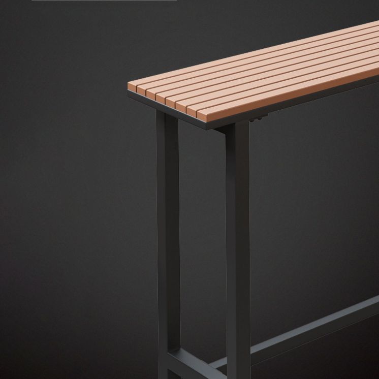 Metal and Wood Rectangular Table, Industrial Style Minimalist Balcony Outdoor Bar Table