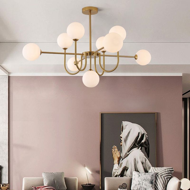 Contemporary Chandelier Glass Shade Pendant Lighting Fixtures for Dining Room