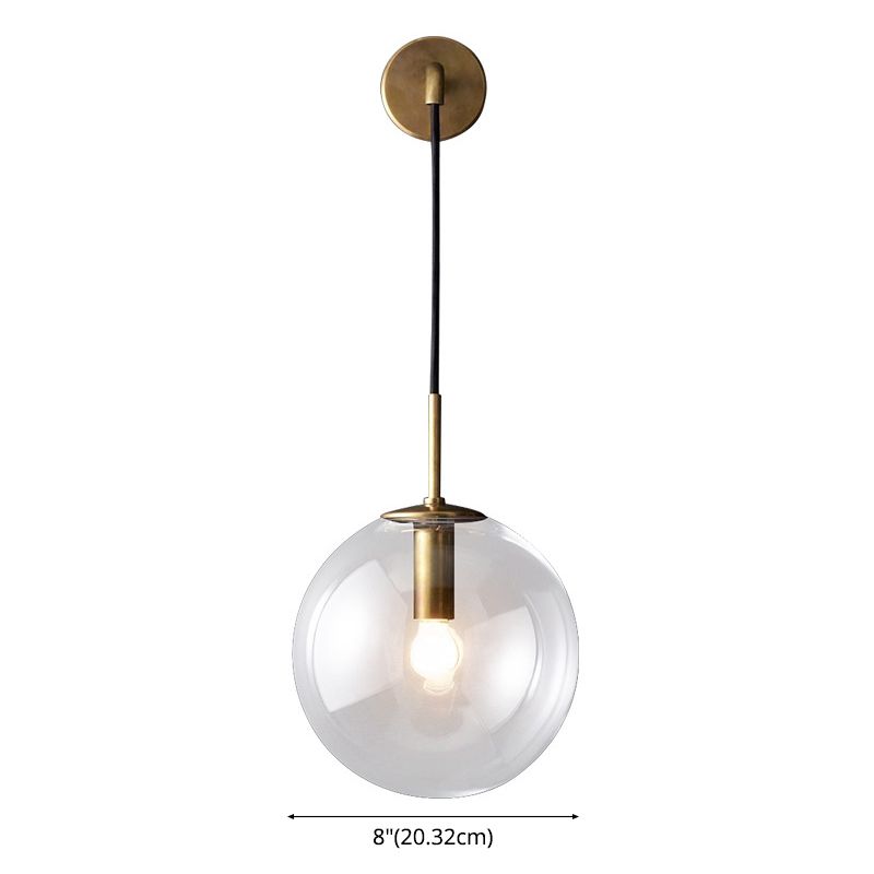 Lumières Globe Sconce Lights Industrial Blown Blown 1-Light Murding Lights in Gold and Black