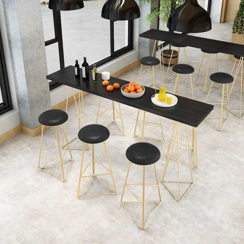 Glam Bar-height Table with Metal Base 41.3-inch Height Table Top Bar Table for Patio