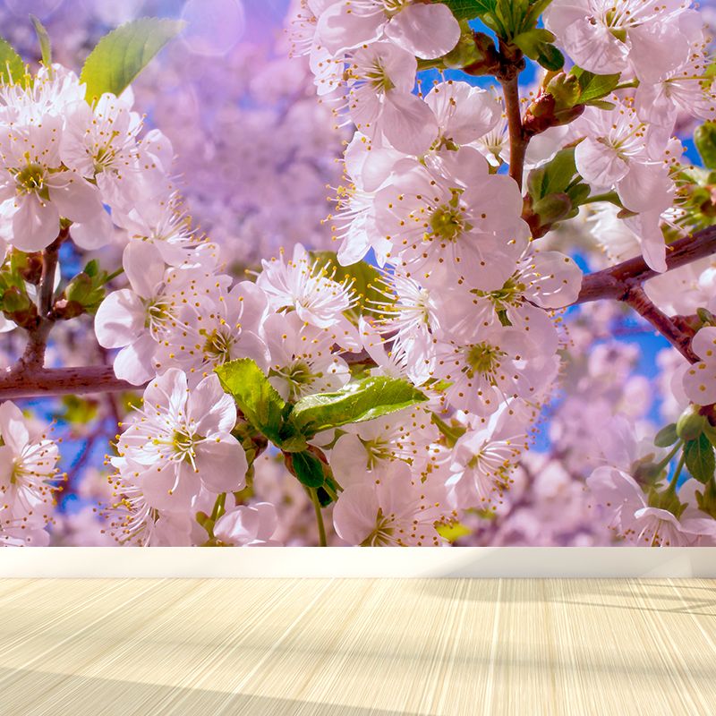 Giant Cherry Mural Decal White Non-Woven Fabric Wall Art for Wall Decor, Made to Measure