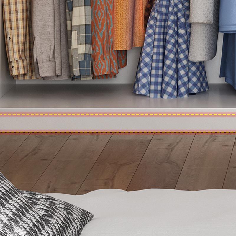 Modern Style Wardrobe White Color Wood Wardrobe Closet with Shelves