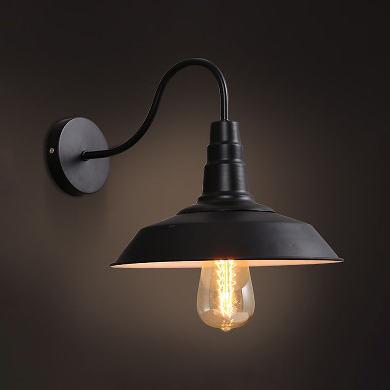 Industrial Wall Sconce Geometric Shape Wall Light with Metal Shade for Doorway