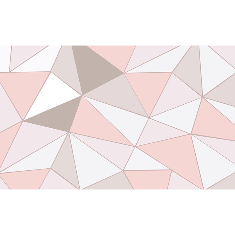 Modern 3D Geometric Wallpaper Murals Grey and Pink Water-Proof Wall Art for Home