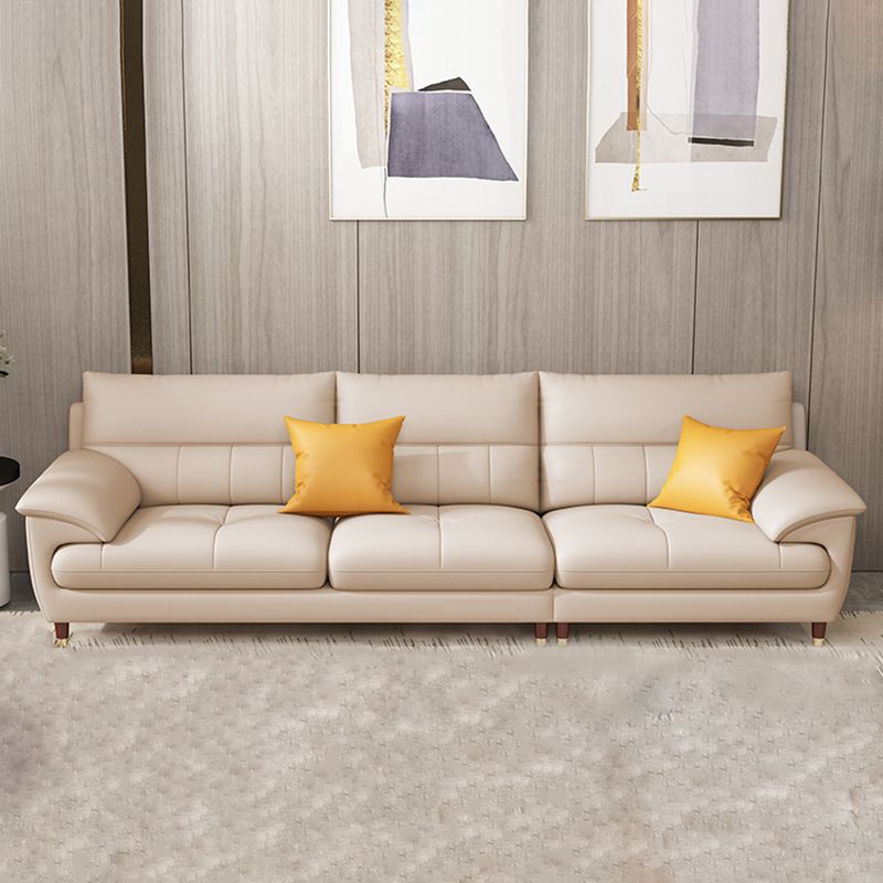 Contemporary Genuine Leather Stain-Resistant Sectional Couch with Storage