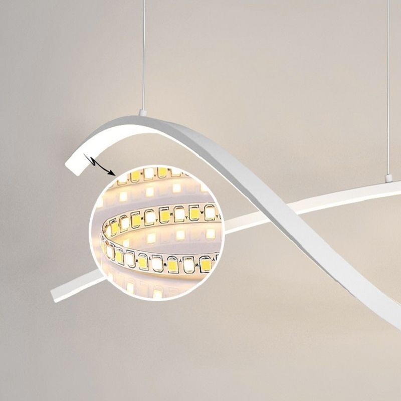 Strip Shape Island Light Modern LED Island Hanging Lamp with Acrylic Shade for Dining Room