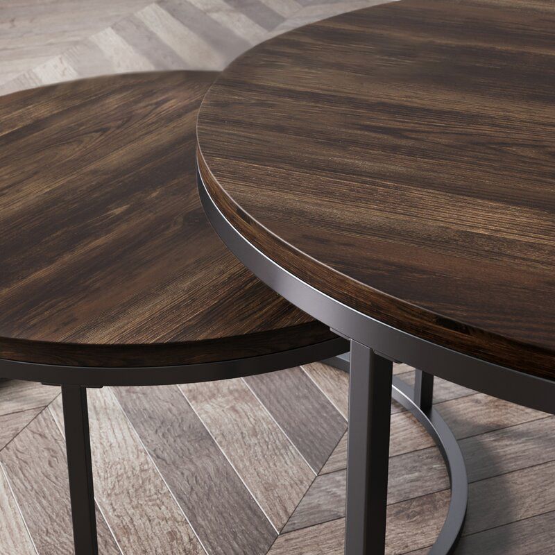 Contemporary Coffee Table Solid Wood Round Coffee Cocktail Table