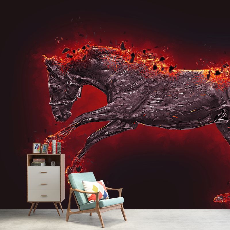 Horse Illustration Wall Mural Home Living Room Bedroom Decals, Water Resistant