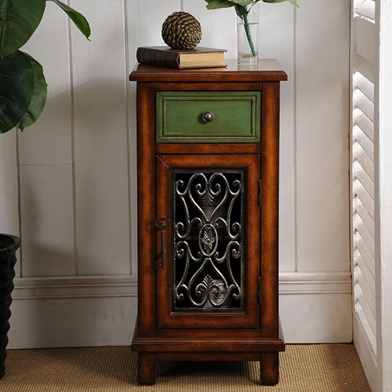 Rectangle Industrial Accent Cabinet Wood Pendant Pulls Cabinet with Drawer