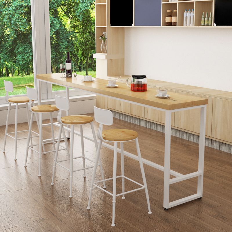 Natural Solid Wood Table and Stool Set 1/2/5/9 Pieces Rectangle Pub Dining Set