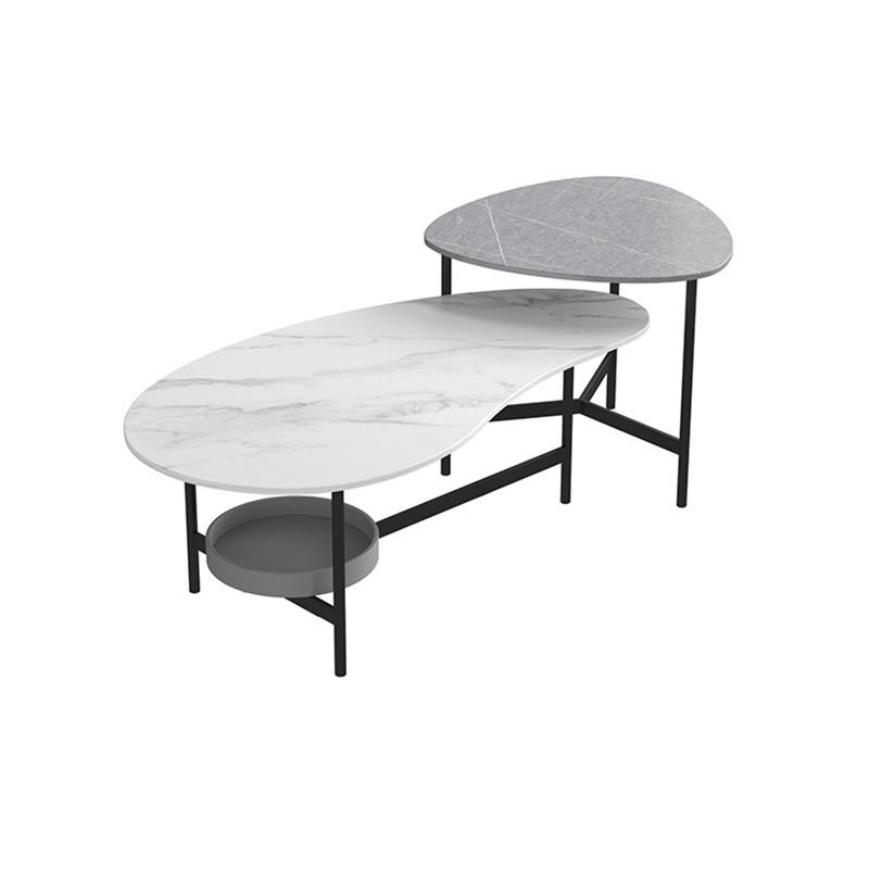3 Legs Slate Coffee Table Free-Form Nesting Coffee Table Set