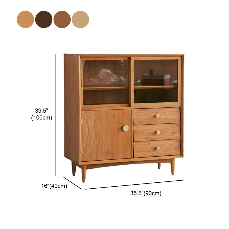 Glam Style Sideboard Wood Cupboard for Living Room,35.5'L x 16"W x 39.5"H
